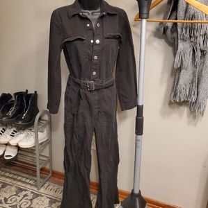 H&M Conscious Collection Black Denim Boilersuit